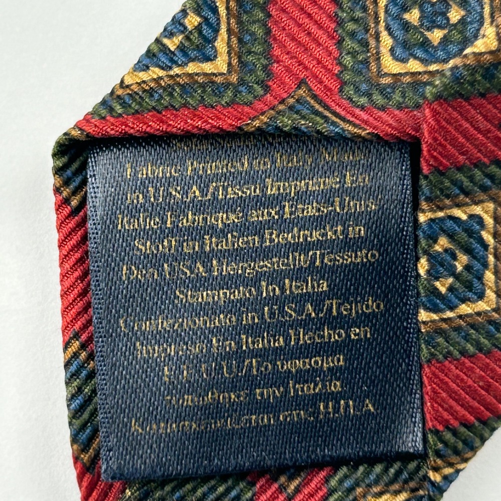 Vintage Brooks‎ Brothers Makers and Merchants Burgundy Geometric Silk Tie USA - Picture 5 of 8